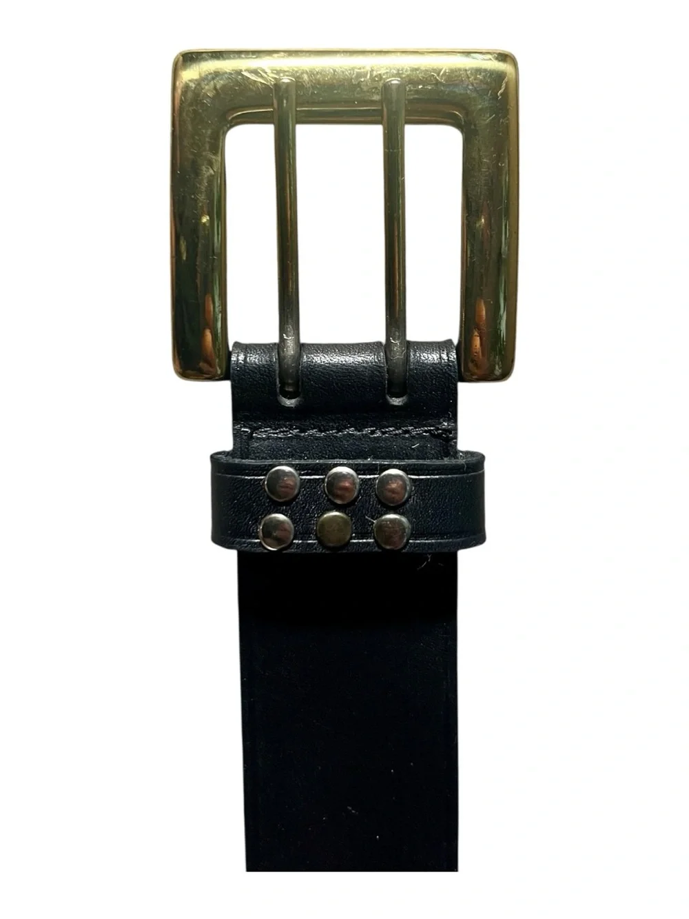 Vintage The Ritz Accessories Collection Women’s Black Leather Belt – Mixed Metal